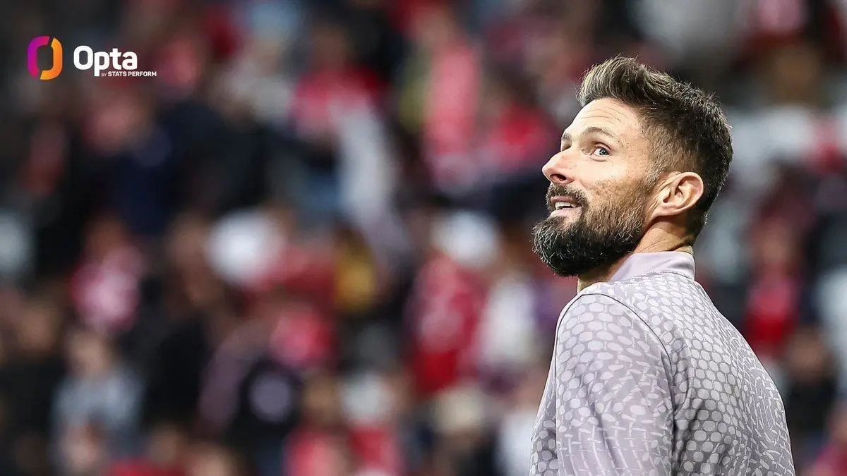 吉鲁替补登场进球，以38岁360天成为欧联最年长替补进球者